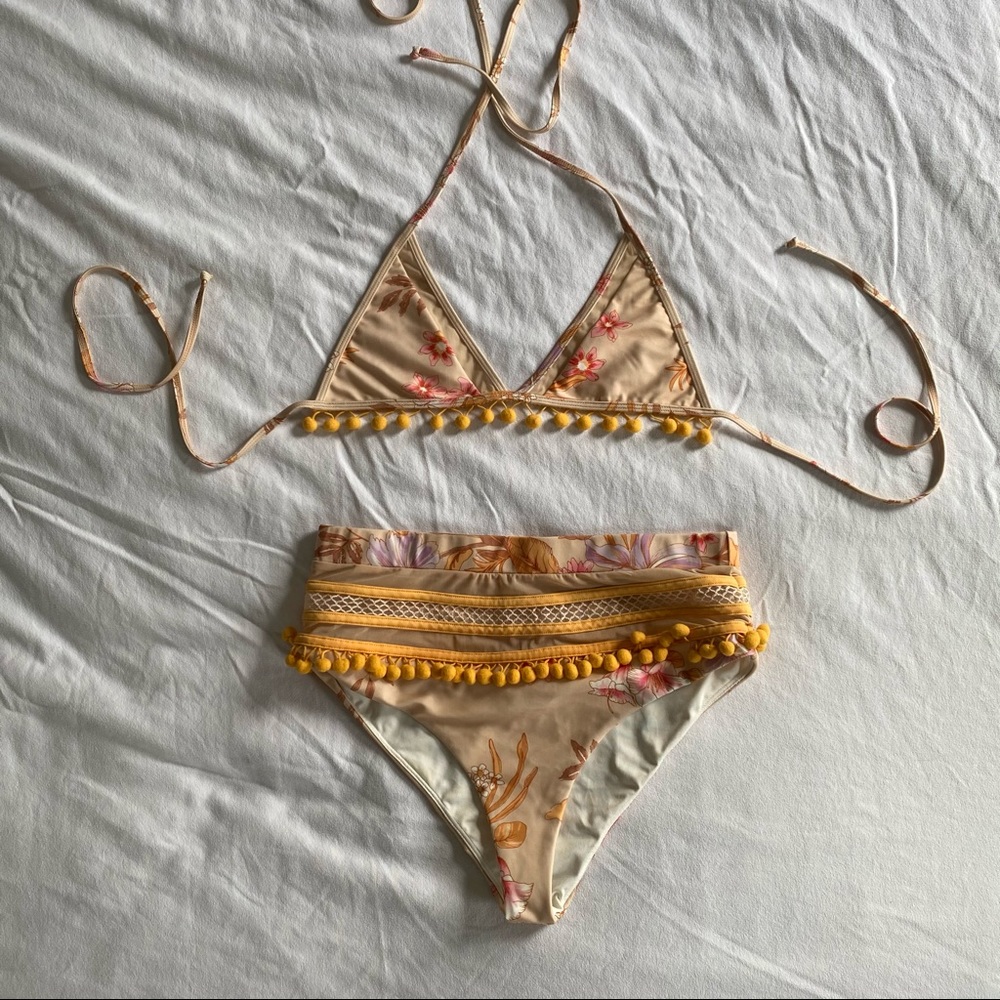 Tularosa Pom Pom Floral Bikini